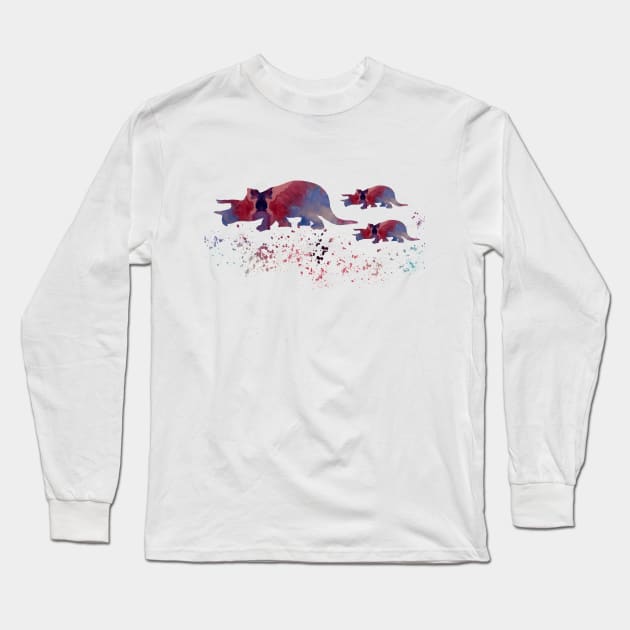 Triceratops Long Sleeve T-Shirt by BittenByErmines